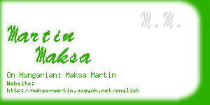 martin maksa business card